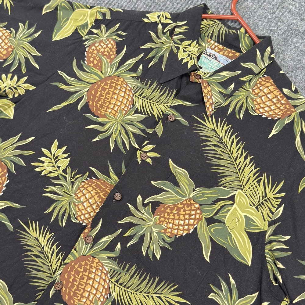Vintage 90s Reyn Spooner Shirt Mens Large Pineapple Hawaiian Rayon Button Up